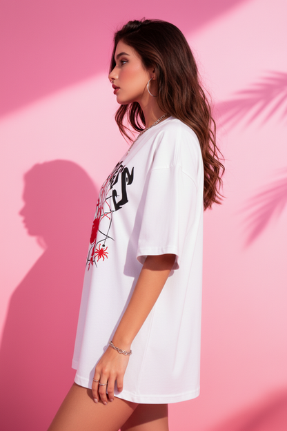 BEFALTU “Timeless Spider” Oversized WHITE T-Shirt for Women