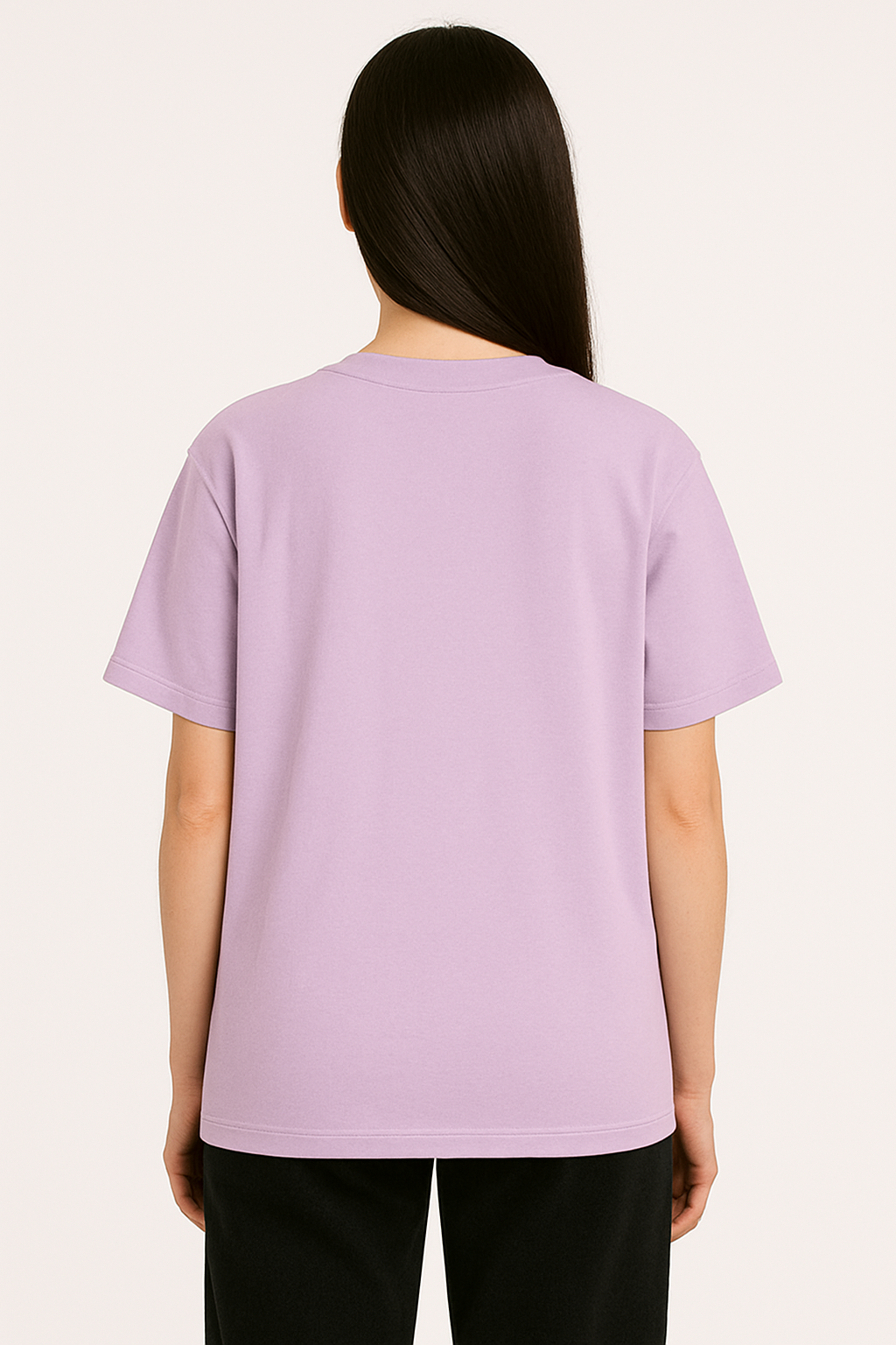 Lavender Women's Oversized Fit Crew-Neck T-Shirt - Essential Comfort Tee