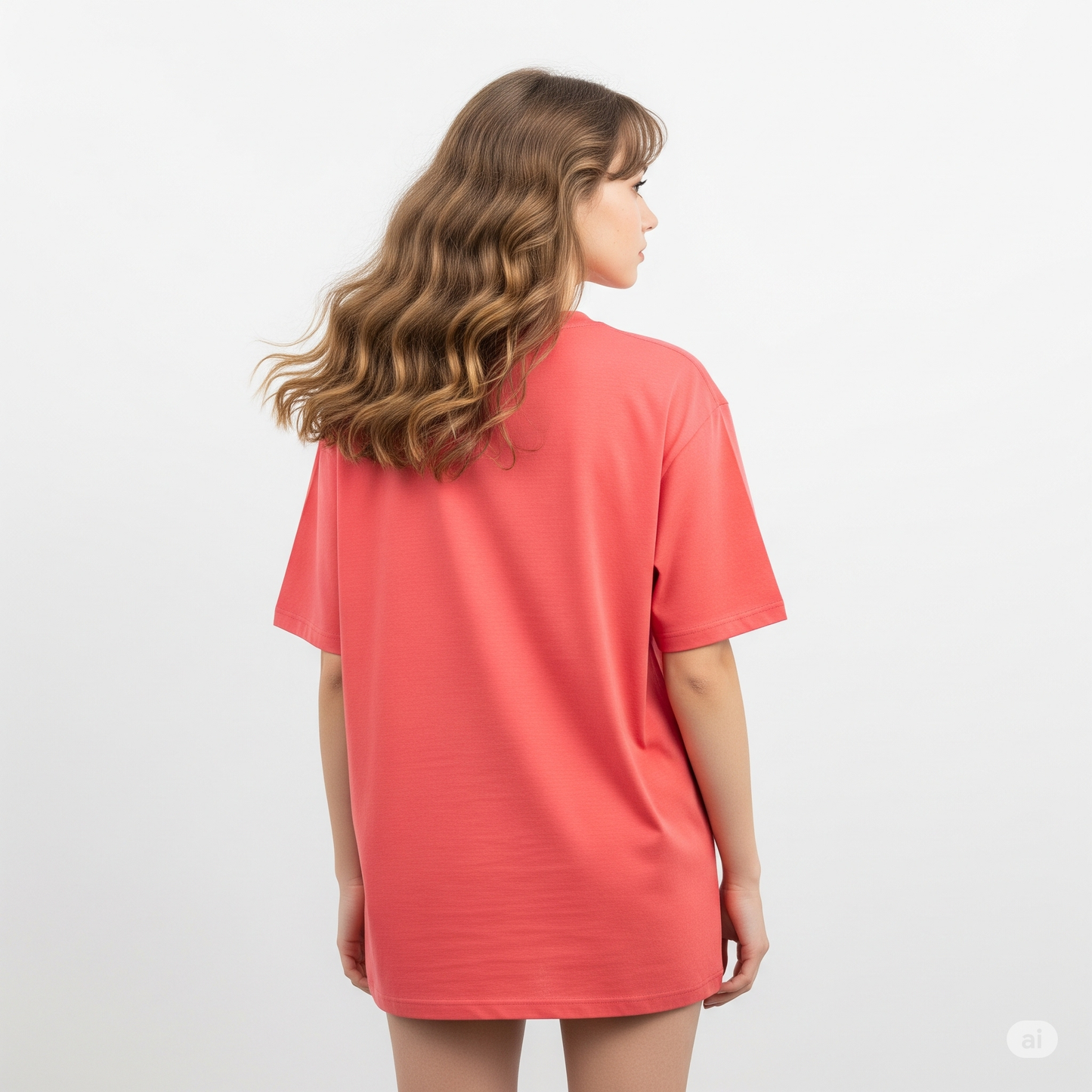 Dusty Rose/Terracotta Women's Oversized Fit Crew-Neck T-Shirt - Essential Comfort Tee