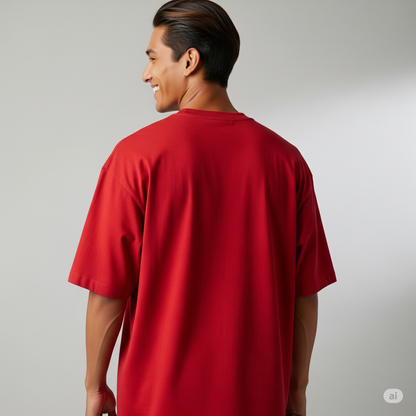 Red Peanuts Snoopy "Coffee is Best Served with Friends" Oversized T-shirt - Befaltu (Men's Graphic Tee)
