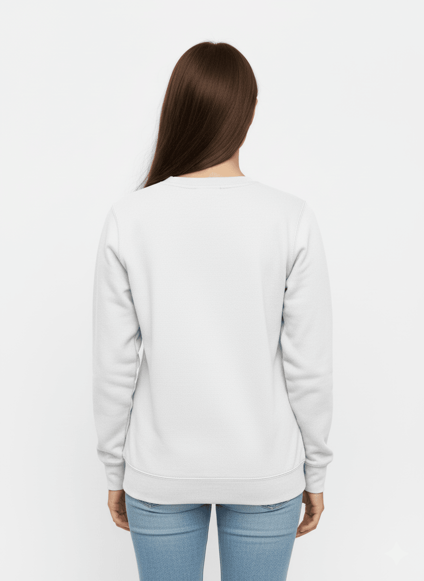 White Crew-Neck Sweatshirt (Colorful Positive Graphic) - Befaltu (Colorful Positivity Sweatshirt) - Befaltu