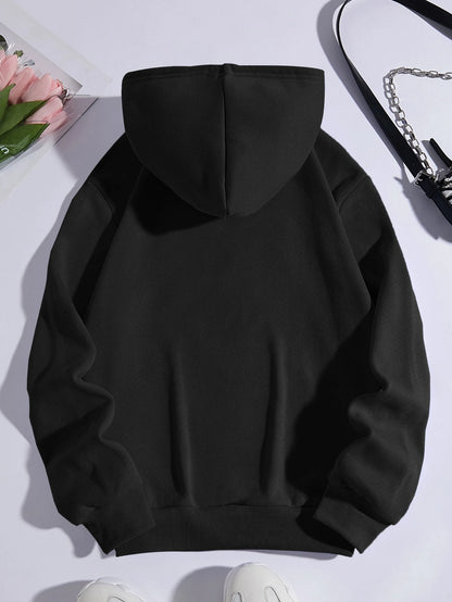Black Relaxed Fit Hoodie (Plain) - Befaltu (Essential Comfort Hoodie)