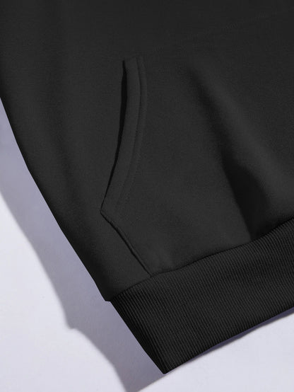 Black Relaxed Fit Hoodie (Plain) - Befaltu (Essential Comfort Hoodie)