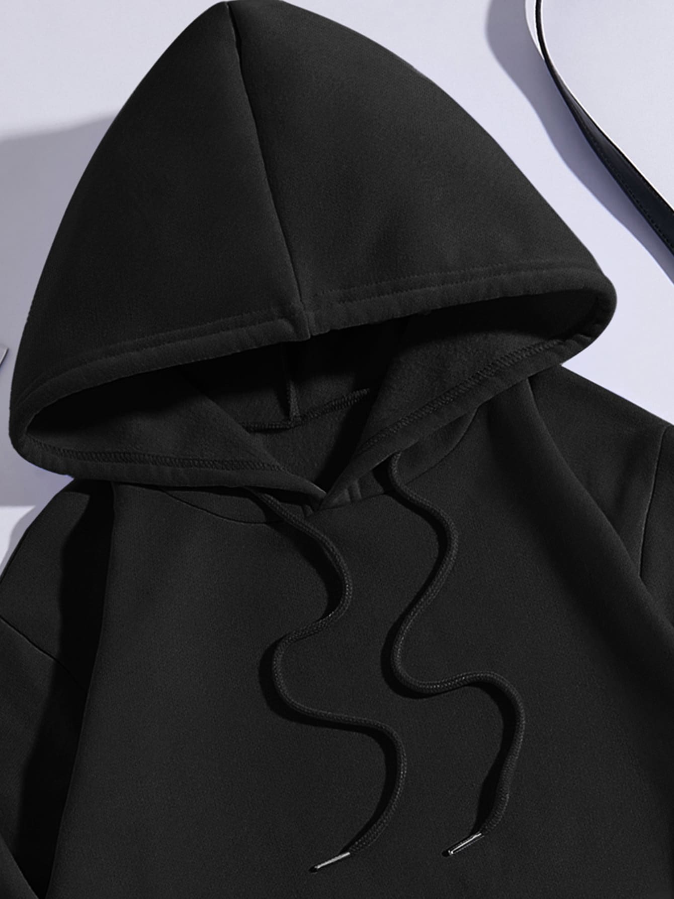 Black Relaxed Fit Hoodie (Plain) - Befaltu (Essential Comfort Hoodie)