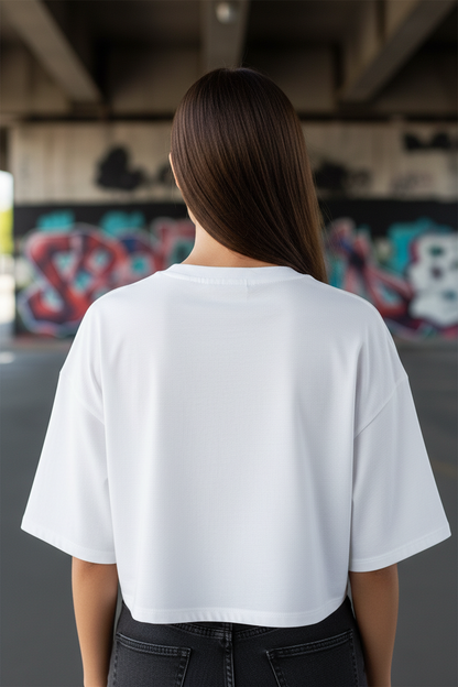 "Nope. Not Today" Cat Graphic Oversized T-Shirt - White Heavyweight Streetwear
