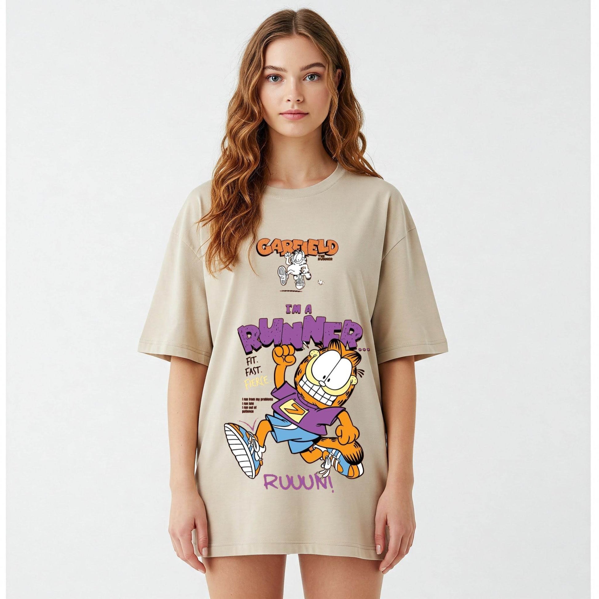 garfield t shirt dress Garfield Printed T-Shirt Dress And Shorts Set ZAY