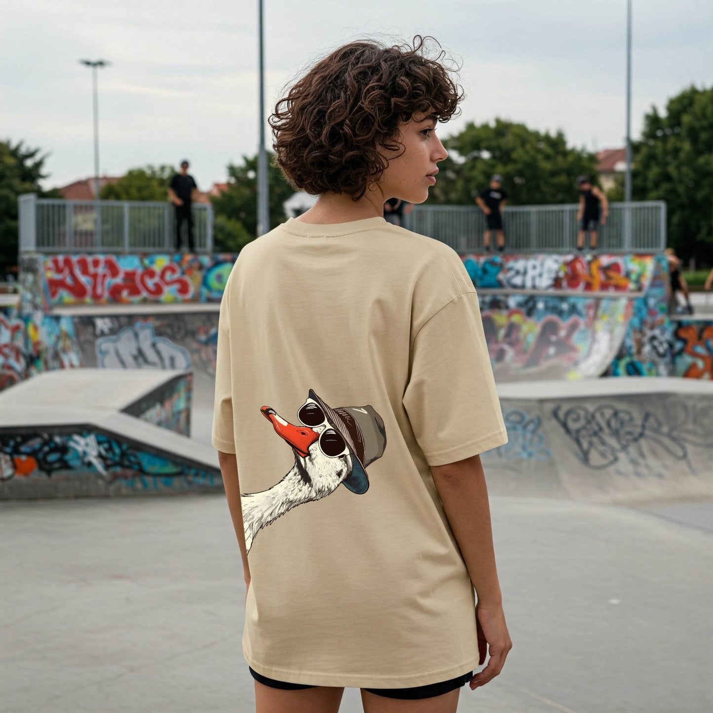 Cool Goose Women's T-shirt | Beige Graphic Tee | Befaltu - Befaltu