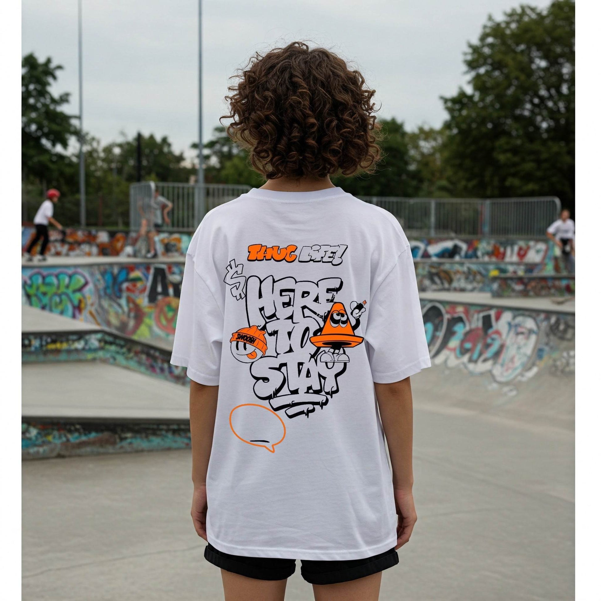Here to Stay Women's T-shirt | White Graphic Tee | Befaltu - Befaltu