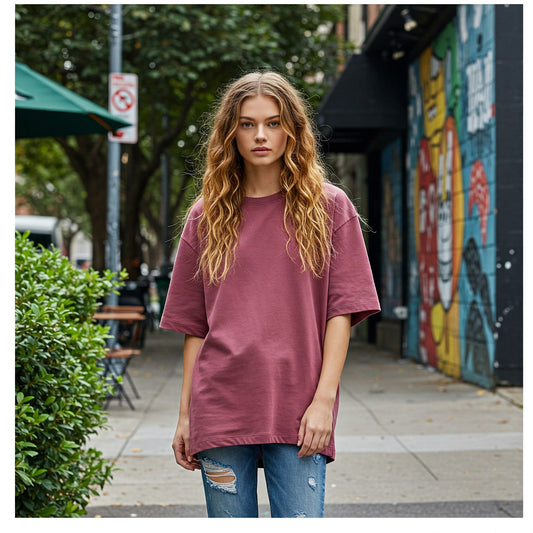 Mauve Oversized Women's T-shirt Befaltu