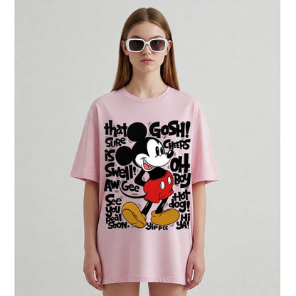 Mickey Mouse Women's T-shirt | Pink Disney Tee - Befaltu
