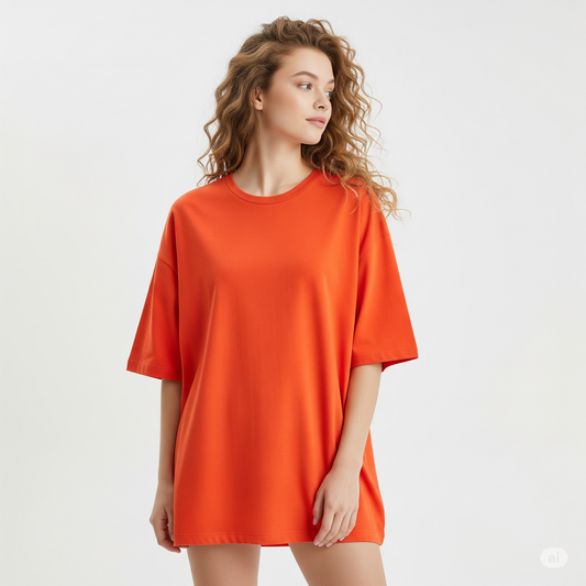 Orange Women's Oversized T-Shirt - Essential Comfort Tee
