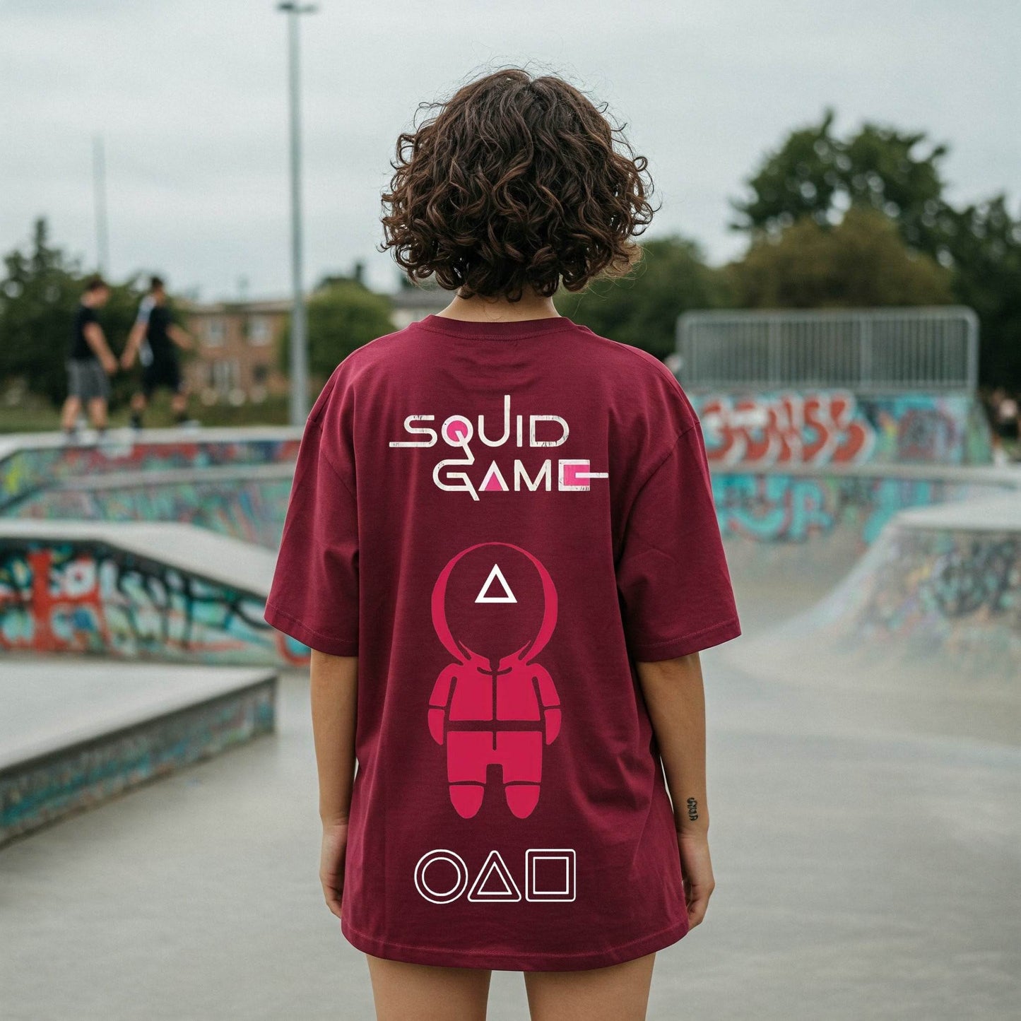 Squid Game Women's T-shirt | Maroon Graphic Tee - Befaltu