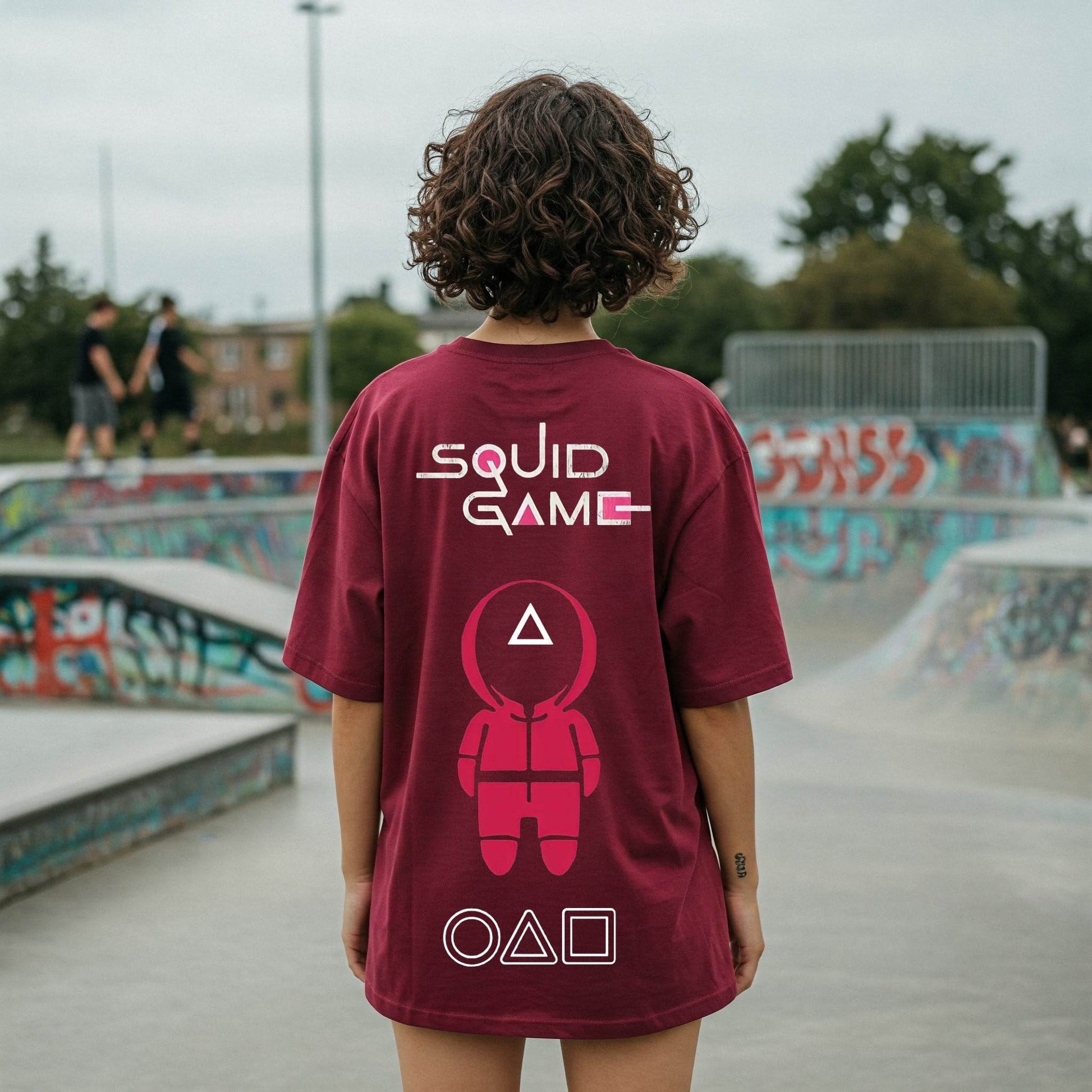Squid Game Women's T-shirt | Maroon Graphic Tee - Befaltu